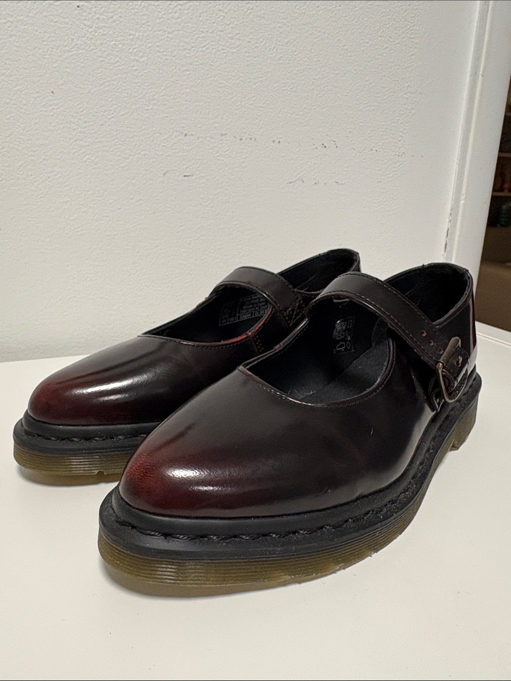 Dr. Martens Women's Mary Jane Flats in Dark Cherry
